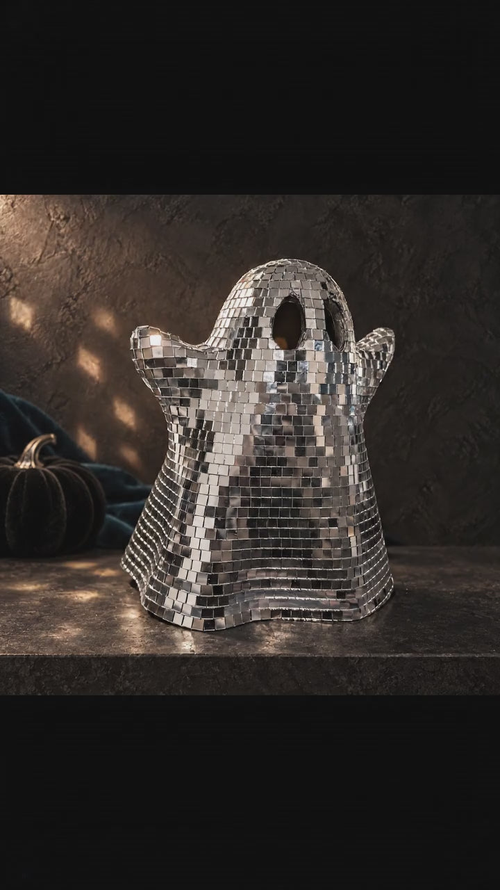 Load video: Mirror-Tiled Ghost Ornament