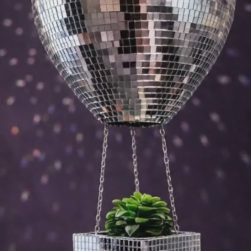 Load video: The Voyager: Mirror Ball Hot Air Balloon Planter