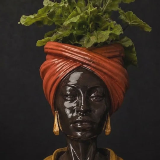 Golden Hour cast stone head planter product video