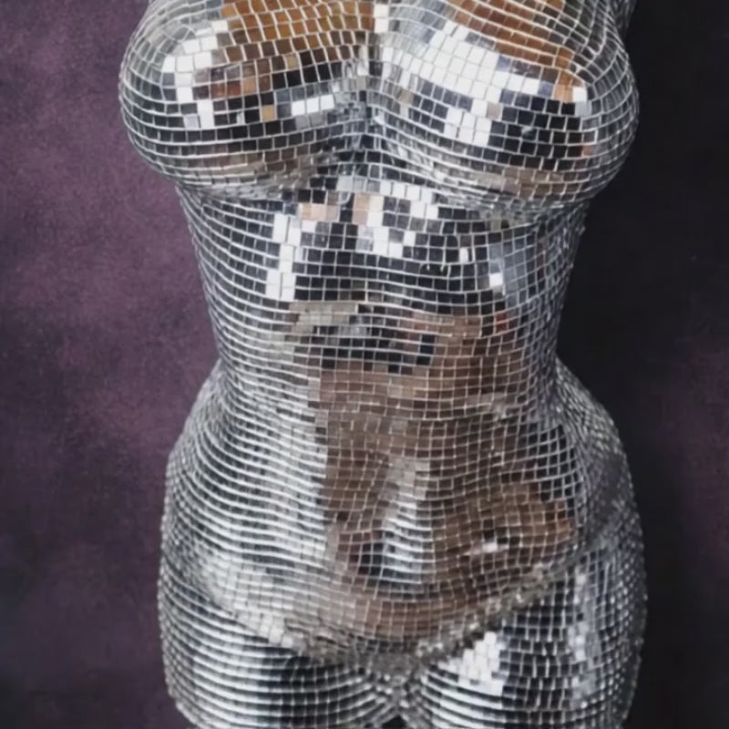 The Disco Era Mirror Ball Bust Wall Art product video