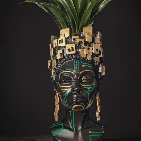 Load video: Cyberpunk Head Planter