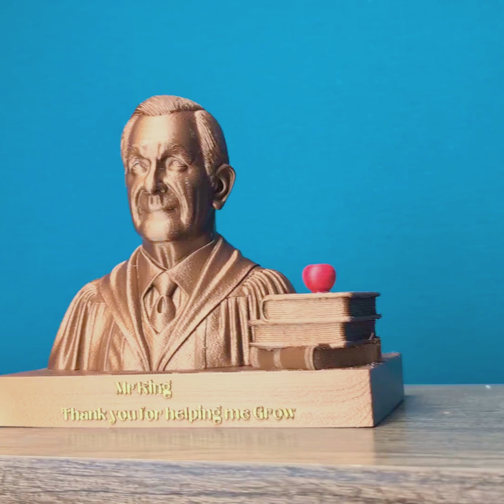 Thank You Teacher Portrait Bust with Engraved Base
