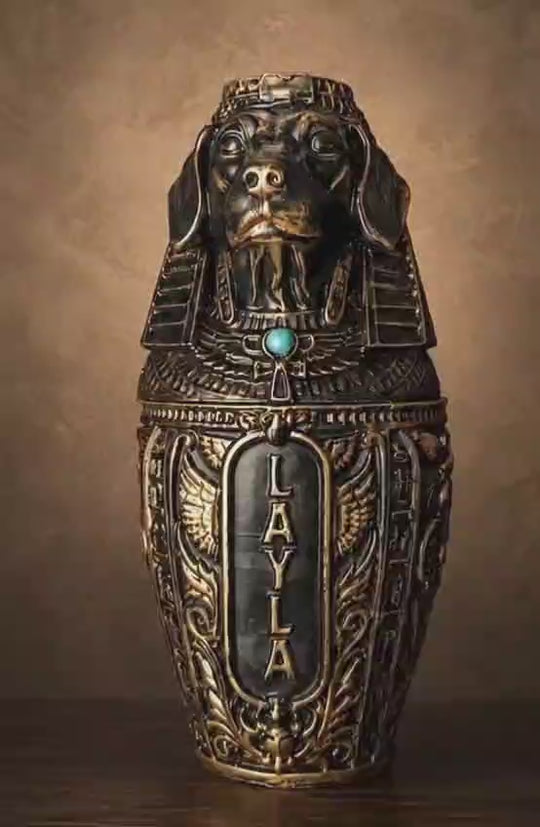 Personalised stone canopic jar urn video
