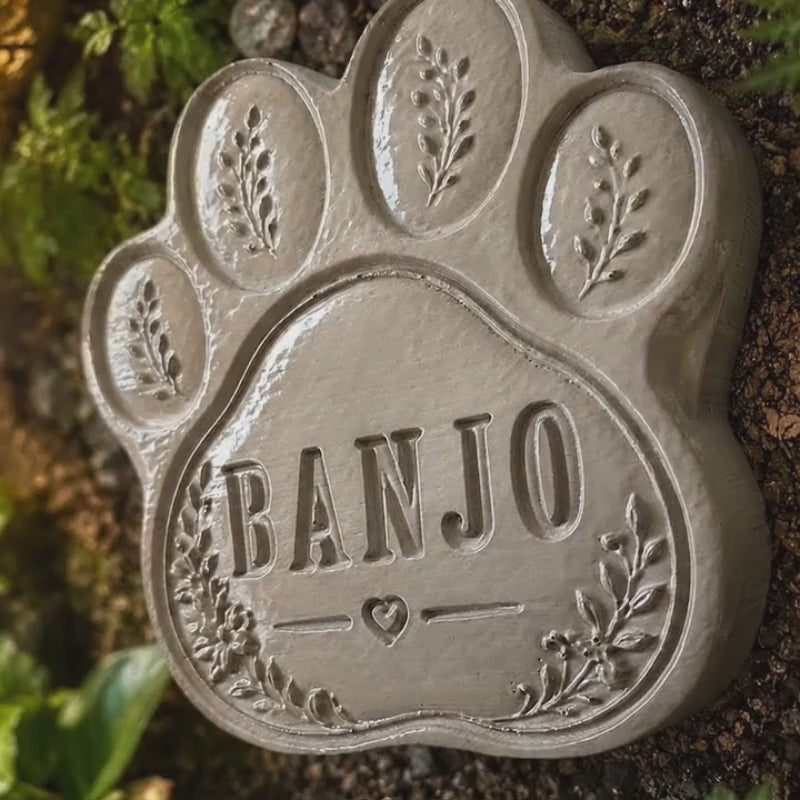 Personalised paw grave marker product video