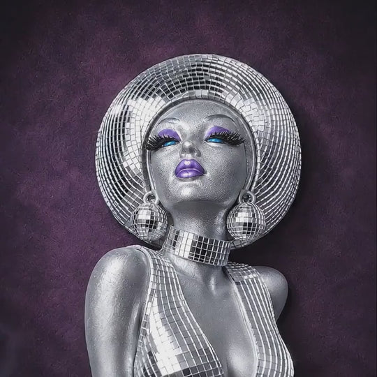 The Mirrorball Muse mirror ball bust wall art video
