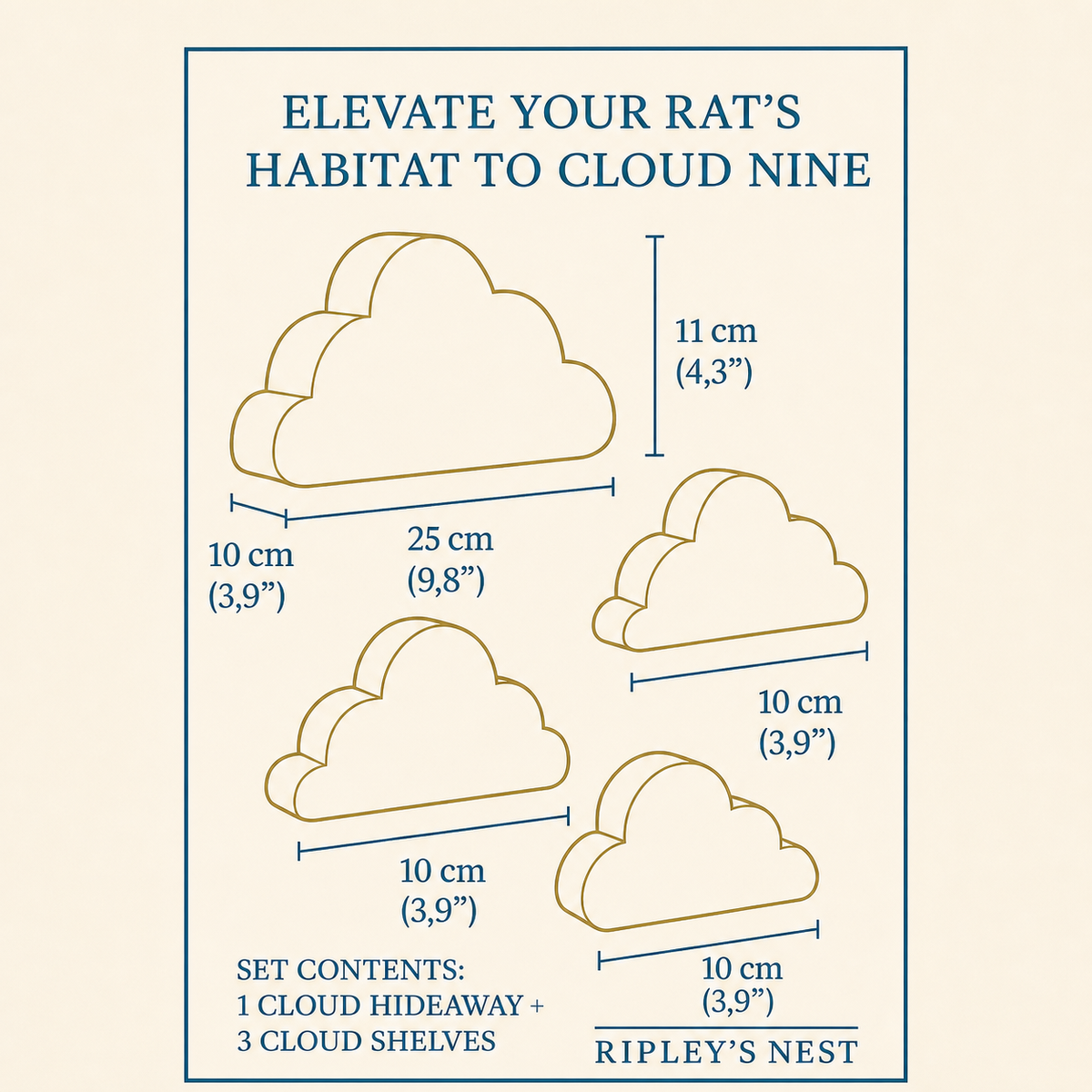 Cloud Rat Shelves & Hideaway full set arranged together
