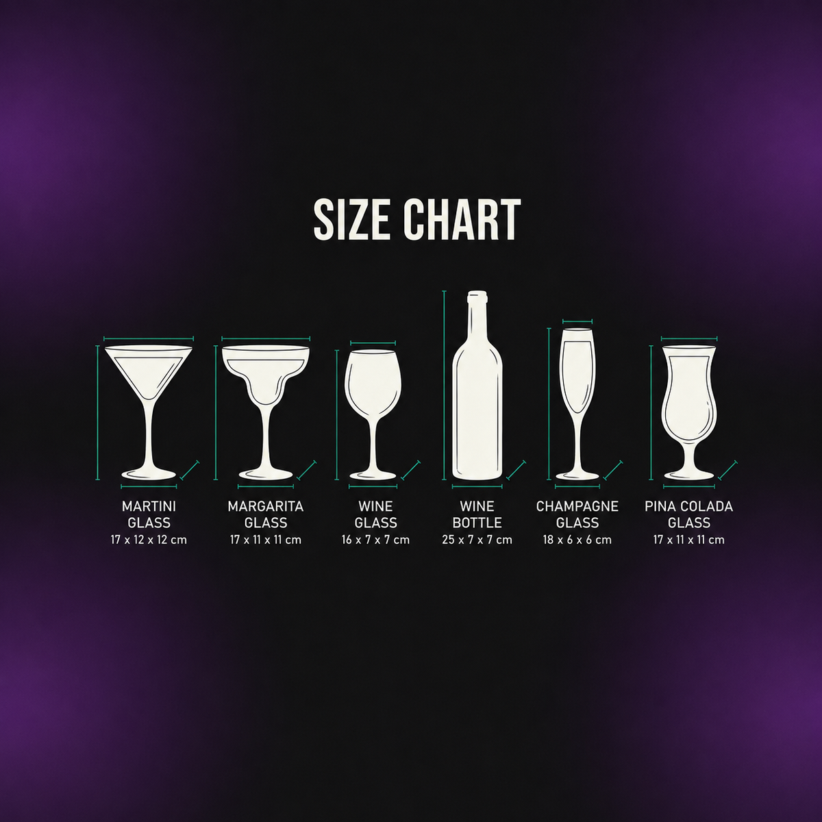 Afterparty Barware Set - Dimensions