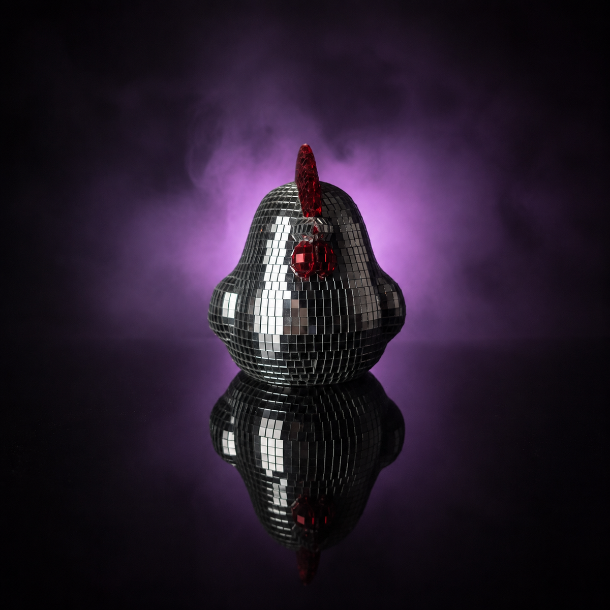 Hen Night - Disco Mirror Ball Chicken Sculpture — handmade cast stone product by Ripleys Nest