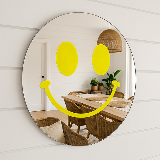 Happy Face Mirror - Reflect Your Joy with a Beautiful Design - handmade unique home decor | Ripleys Nest