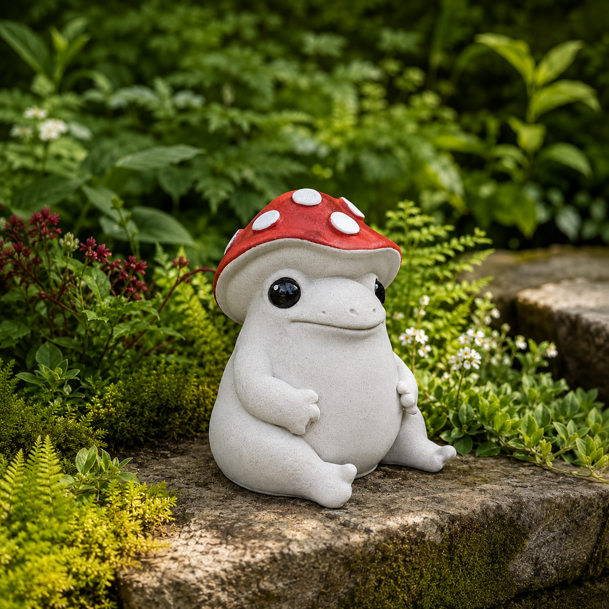 Mushroom Frog Garden Ornament | Mallowcap