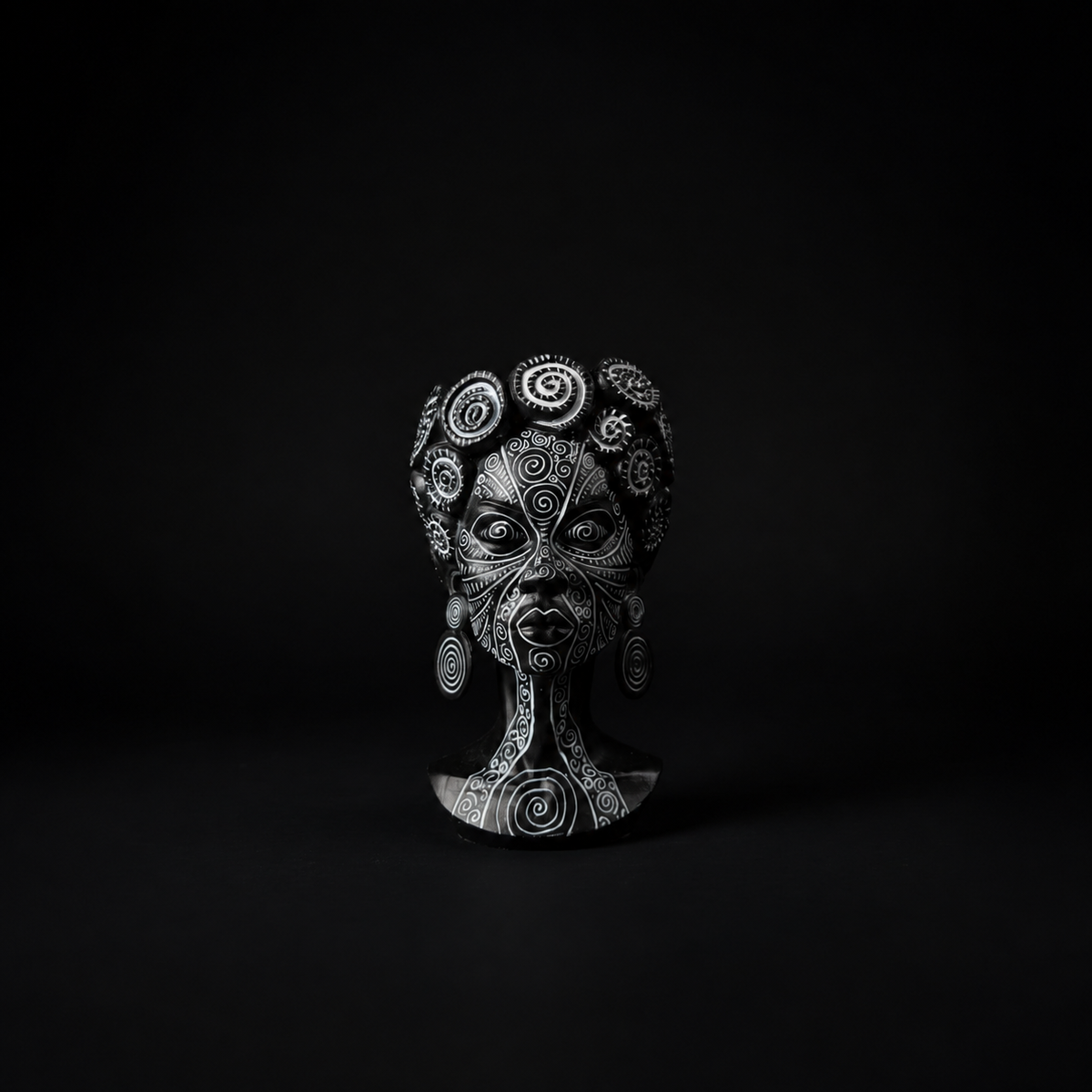 Black and gold head planter alternate front view