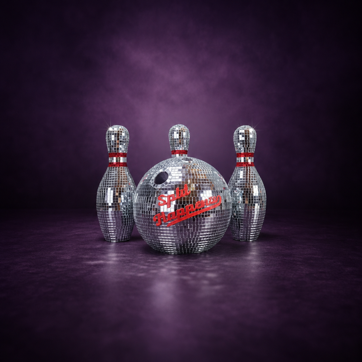 Disco Mirror Bowling Set full front view