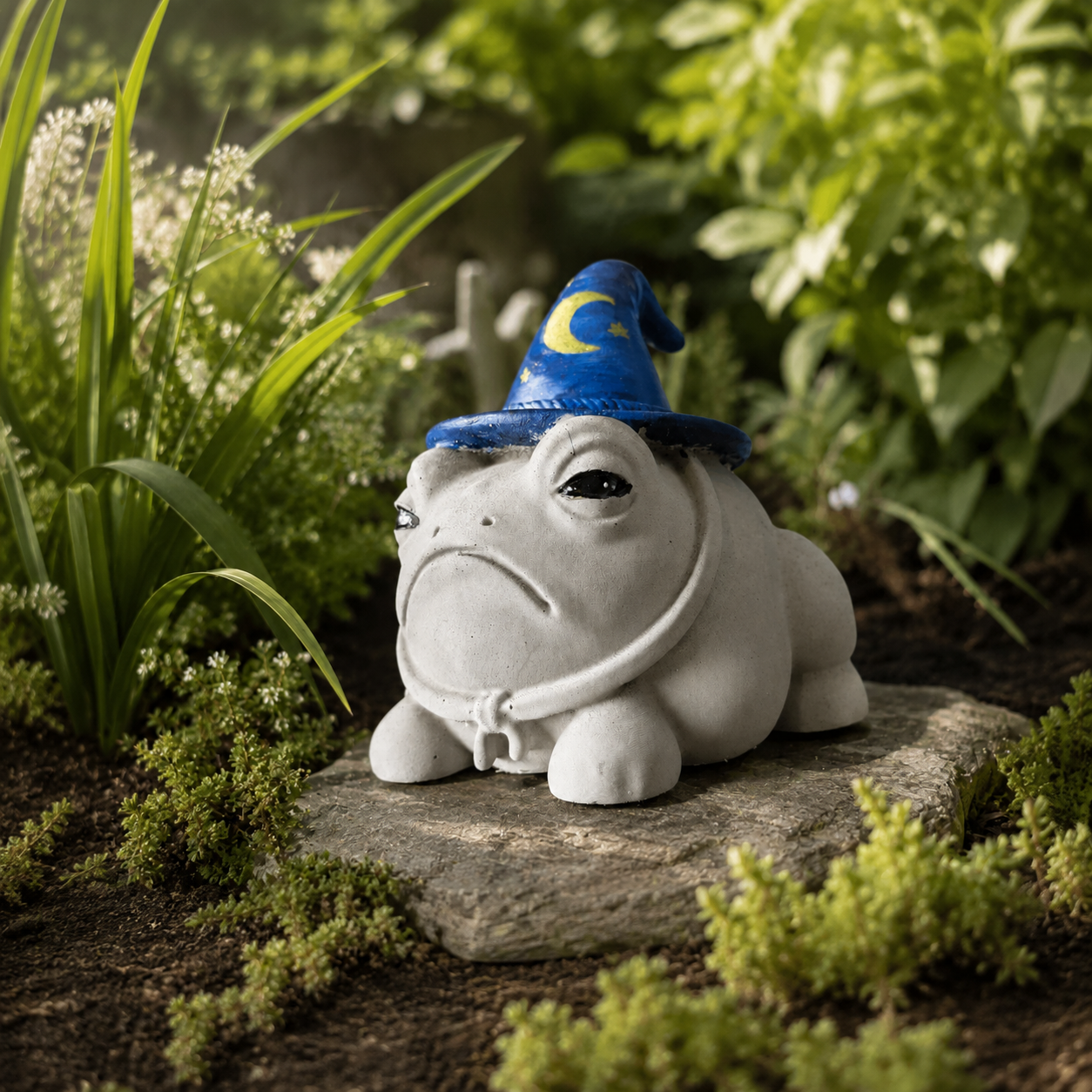 Professor Grumbletoad Wizard Frog Garden Ornament