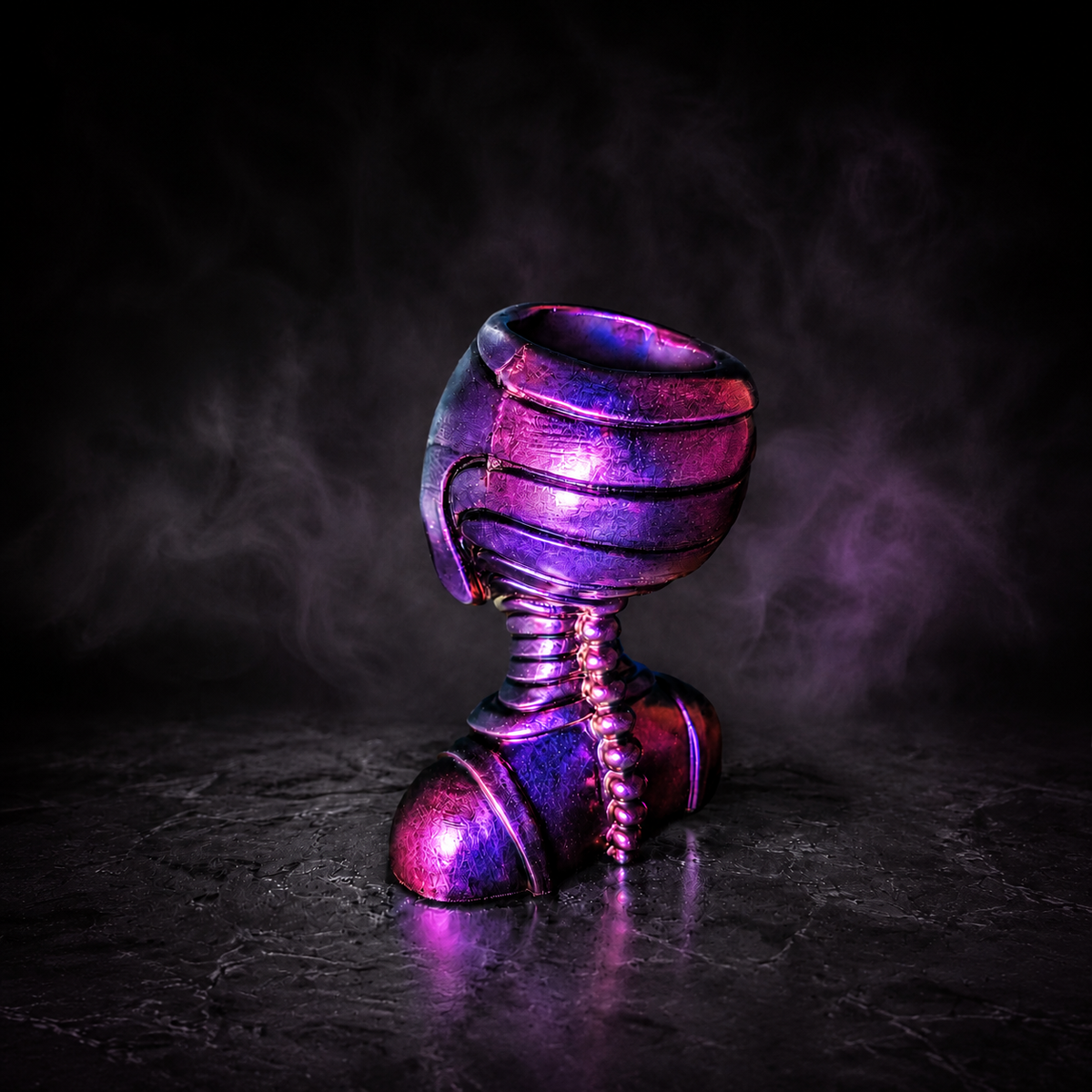 Oracle planter rear view showing sculpted ribbed form
