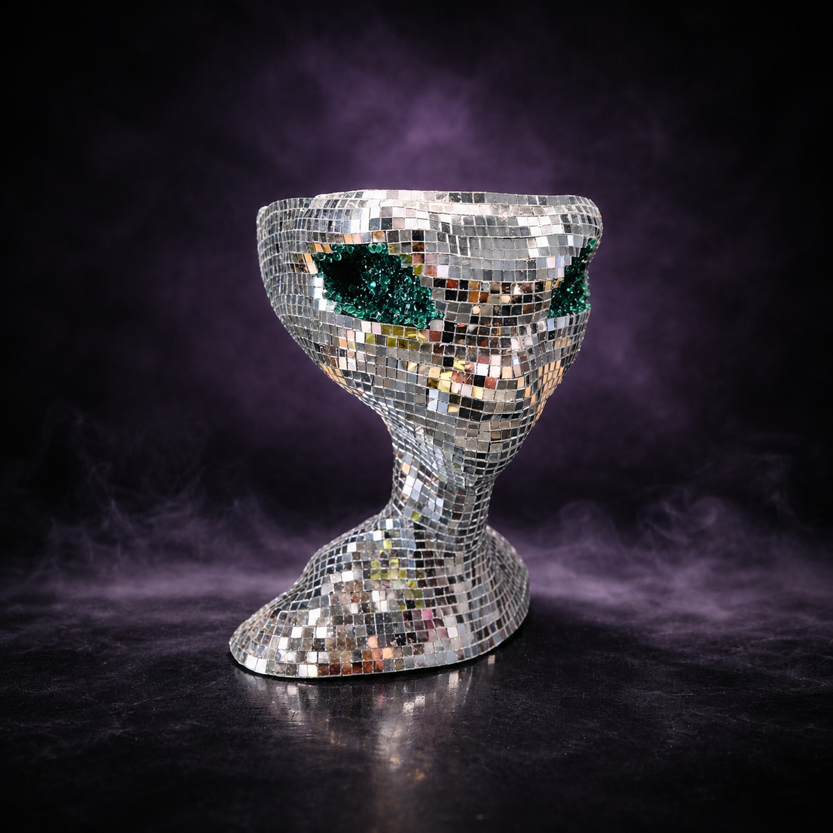 The Close Encounter mirror ball alien planter front view - Ripleys Nest