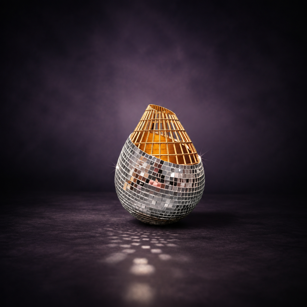 Mirror mosaic vase right angle