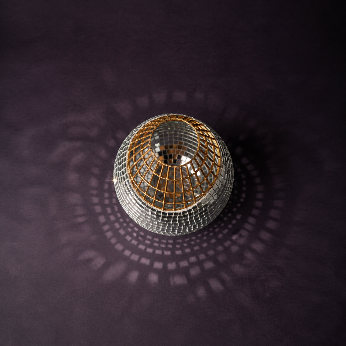 Mirror mosaic vase top down view