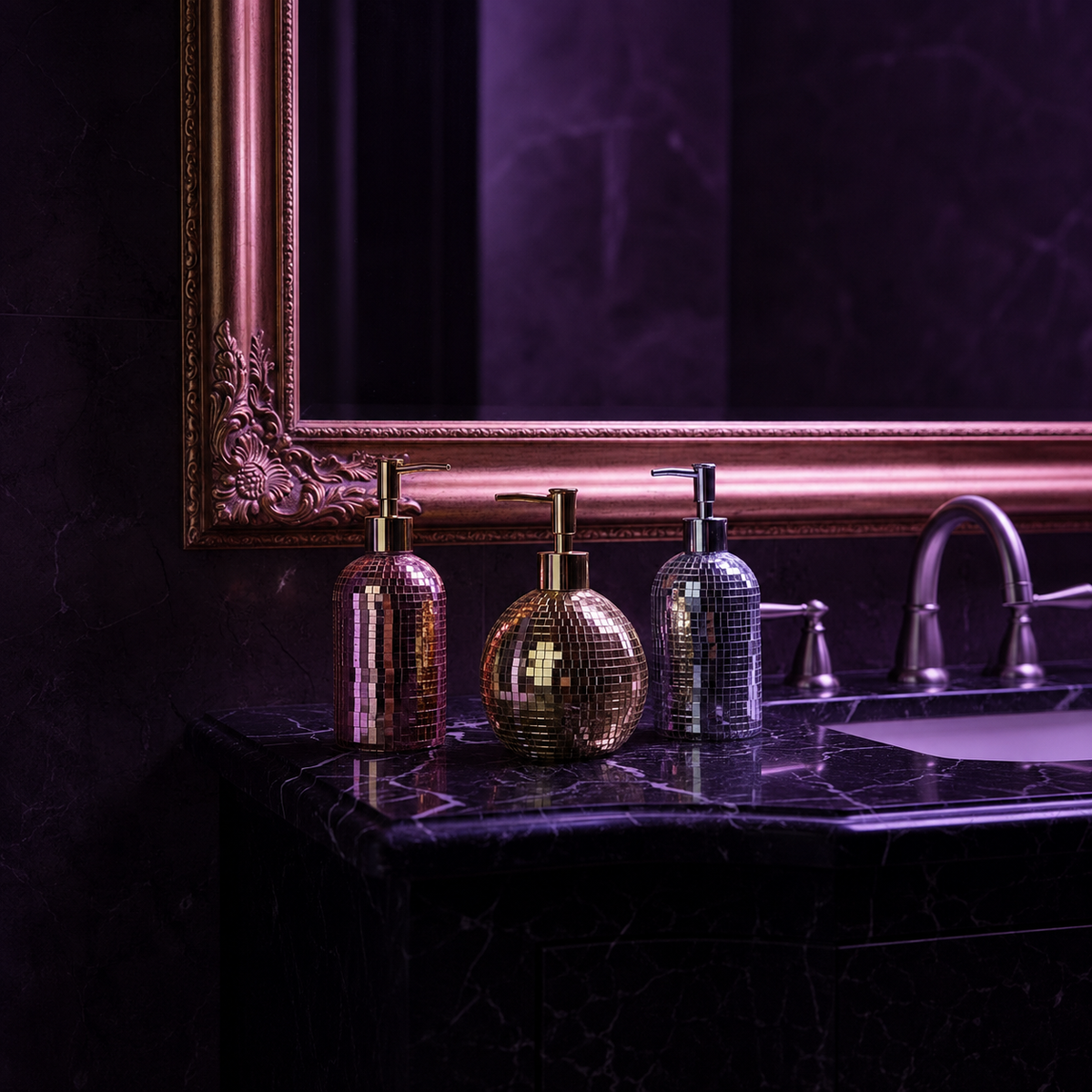 The Lather Ball rose gold classic shape bathroom decor