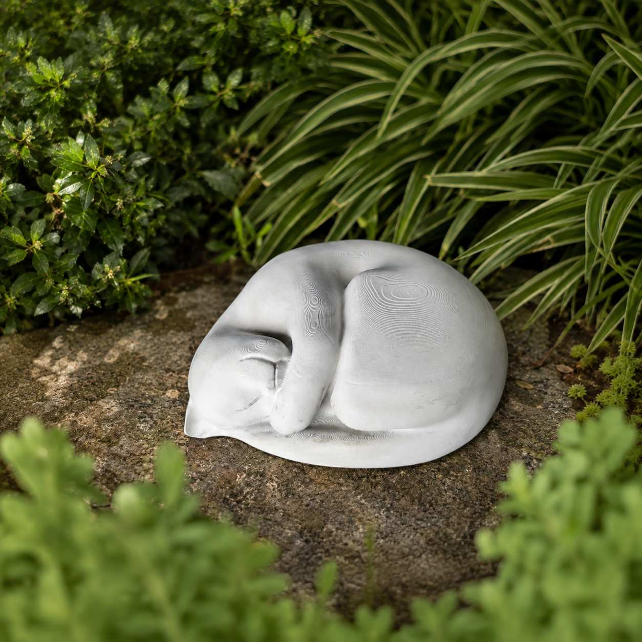 Sleeping Cat Statue | Pet Memorial Stone