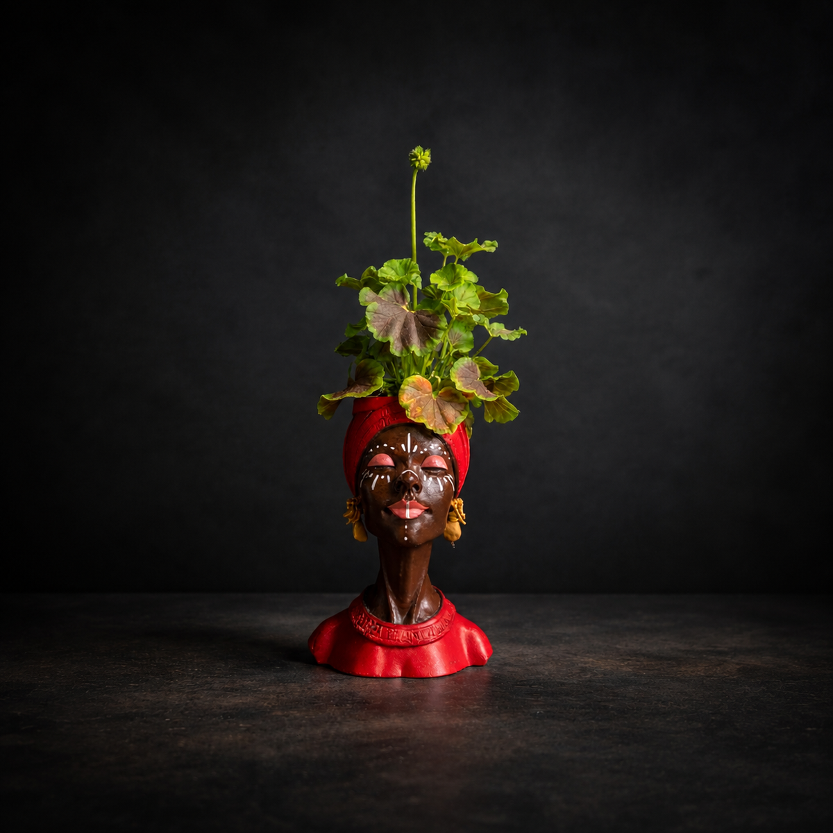 Afro Woman Head Planter