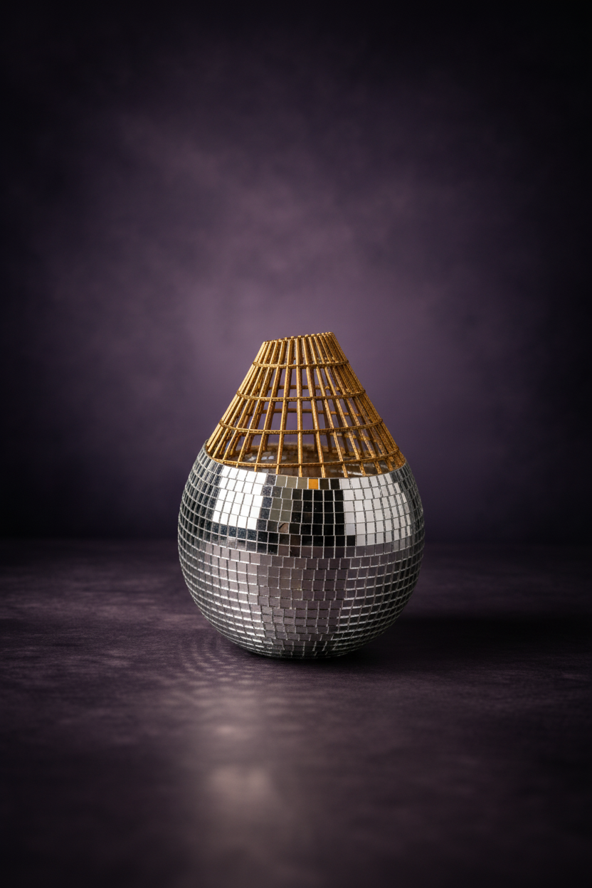 Mirror mosaic vase left angle