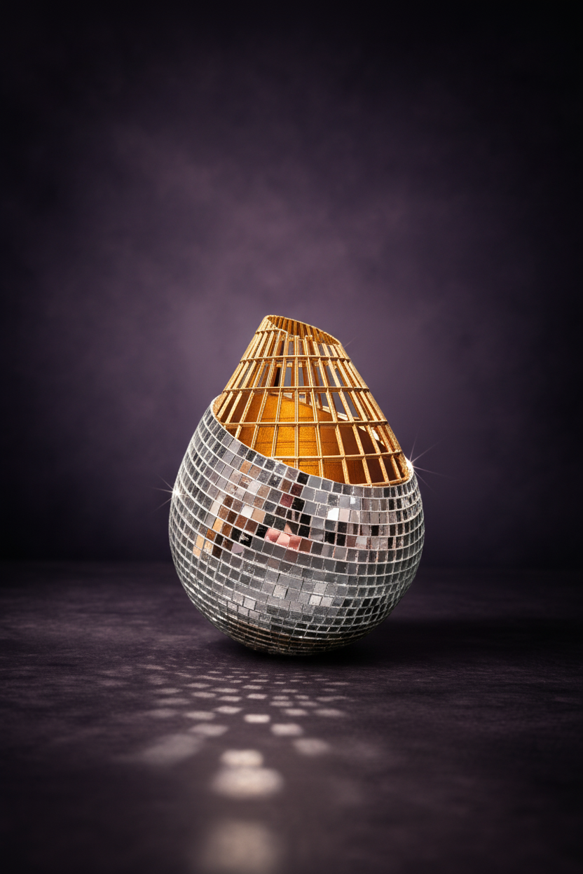 Mirror mosaic vase right angle