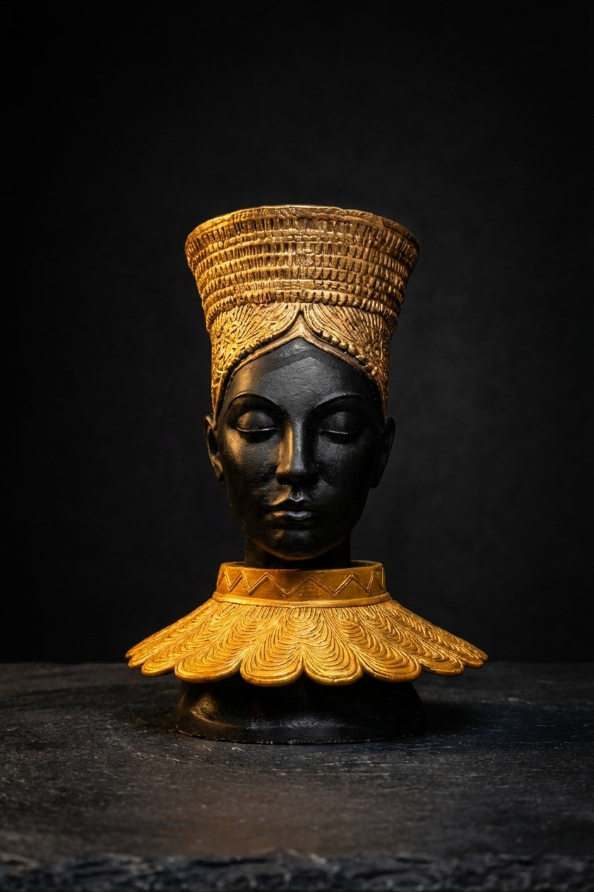 Nefertari head planter front view