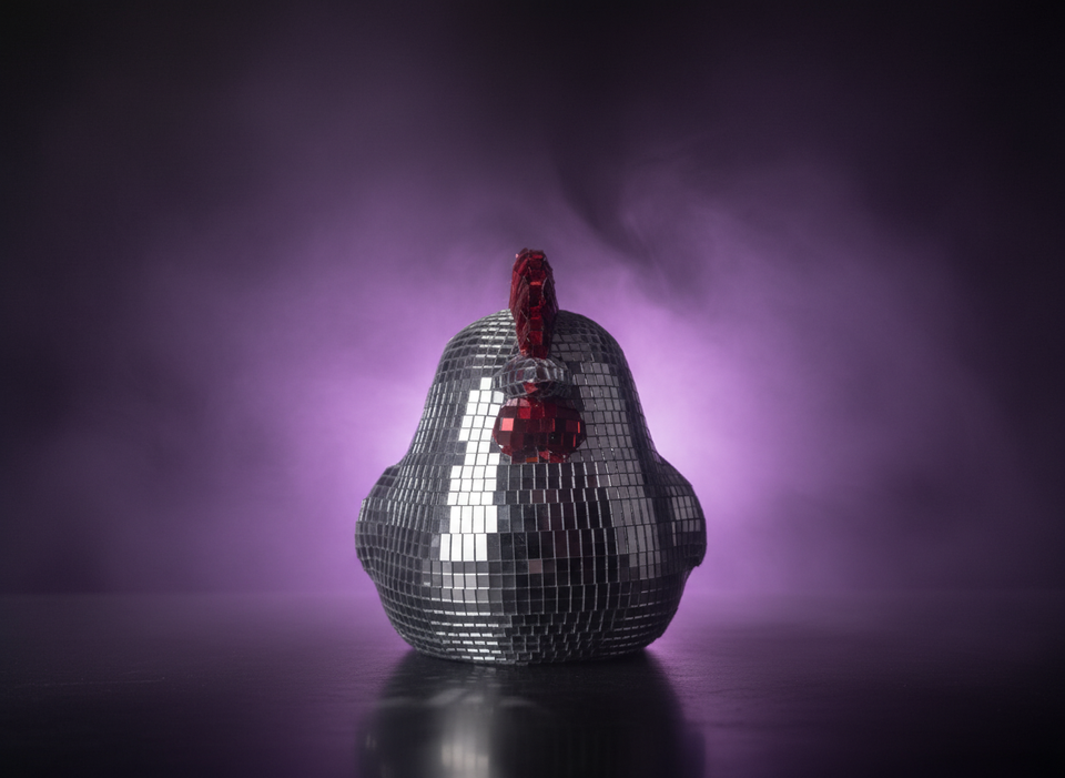 Hen Night - Disco Mirror Ball Chicken Sculpture — detail view 5 of 9
