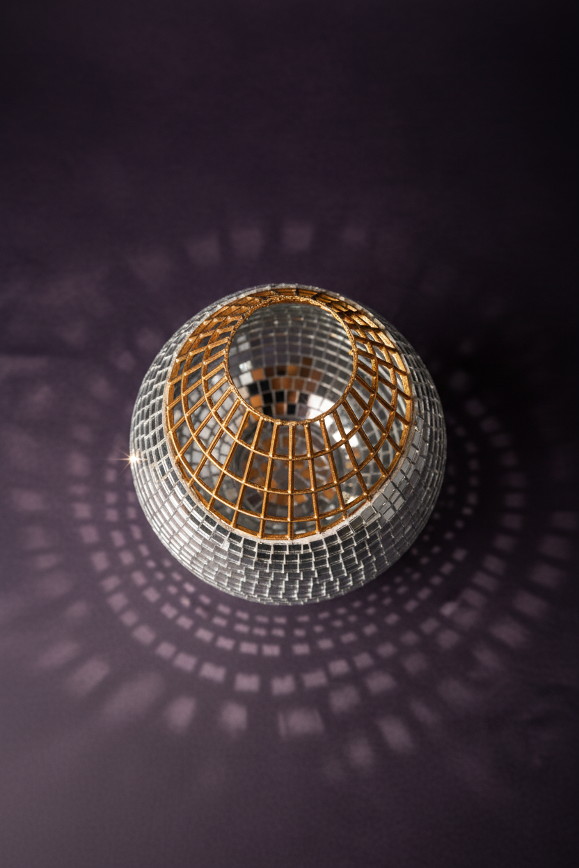 Mirror mosaic vase top down view