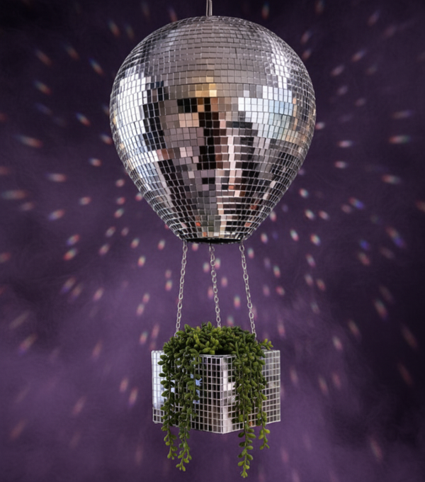 The Voyager: Mirror Ball Hot Air Balloon Planter