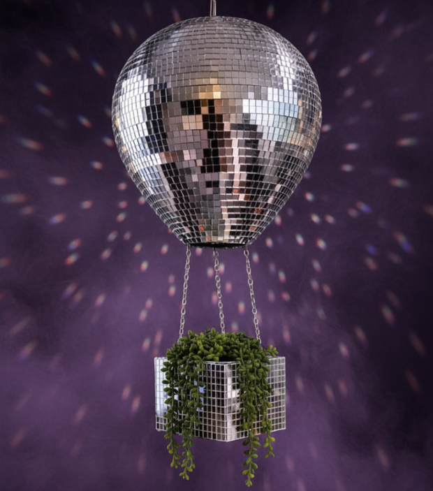 The Voyager: Mirror Ball Hot Air Balloon Planter